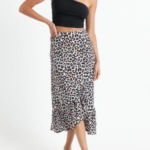 cheetah midi skirt